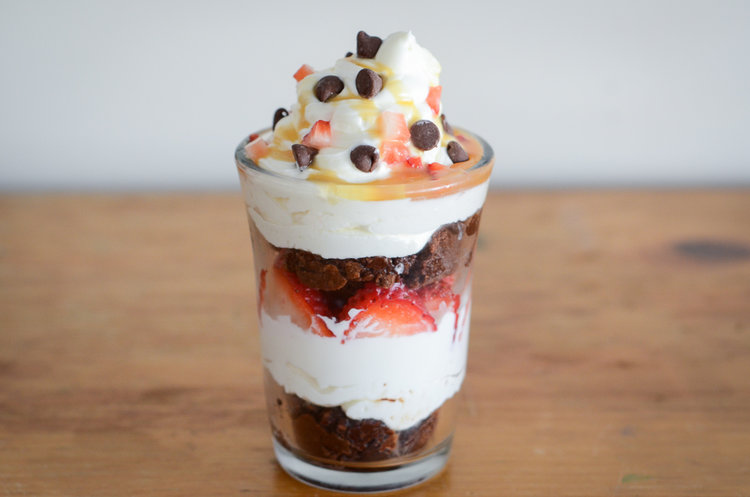 Strawberry Brownie Cheesecake Trifles