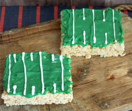 Football Field Krispie Treat