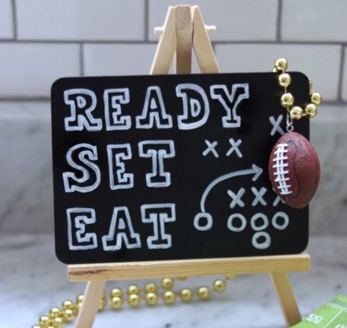 Tailgate themed Chalkboard for Food Table